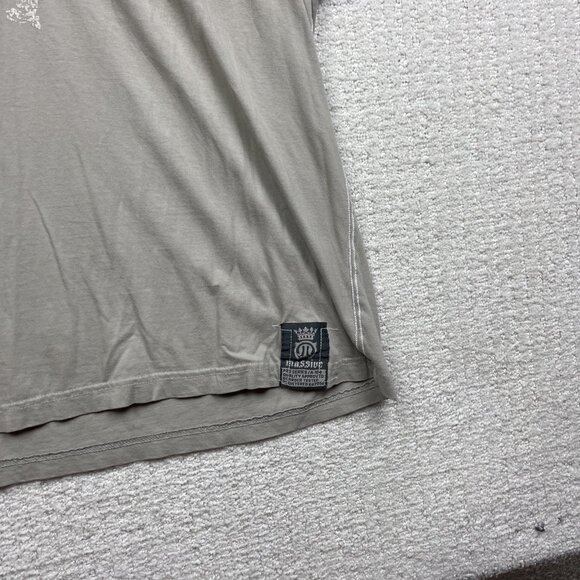 Y2K Burnside Men Shirt L Grey Affliction Goth Grunge Cross Wings Skater - Picture 5 of 15